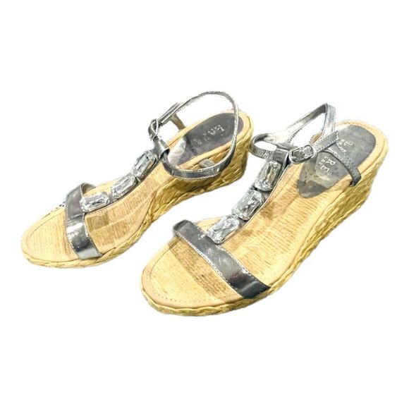Lauren Ralph Lauren Corala Espadrille Rhinestone Wedge Sandals Size 7 - Picture 6 of 9